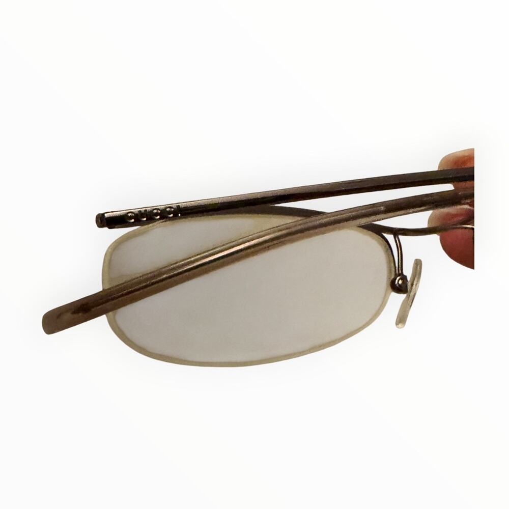 Vintage Gucci GG 1664 624 Purple Metallic Half-Rim Eyeglasses Frame 53-19-135 - Picture 9 of 10